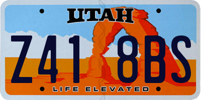 UT license plate Z418BS