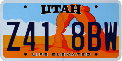 UT license plate Z418BW