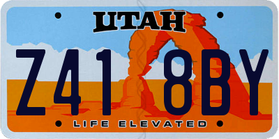 UT license plate Z418BY