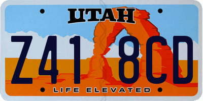 UT license plate Z418CD