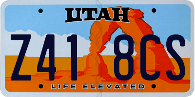 UT license plate Z418CS