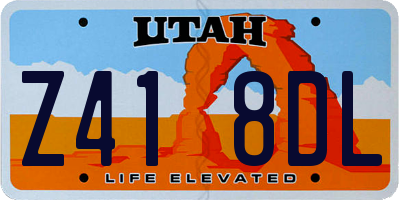 UT license plate Z418DL