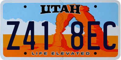 UT license plate Z418EC