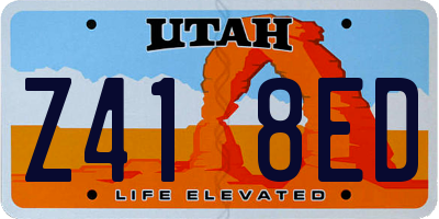 UT license plate Z418ED