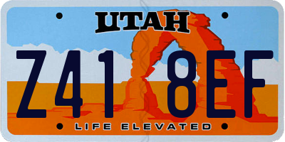 UT license plate Z418EF