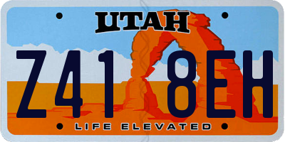 UT license plate Z418EH