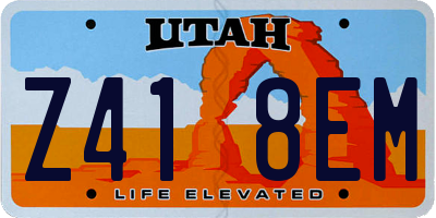 UT license plate Z418EM