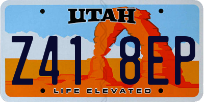 UT license plate Z418EP