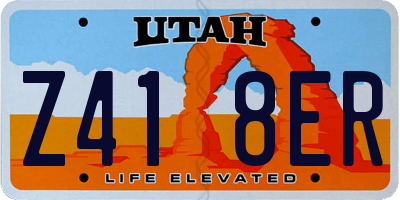 UT license plate Z418ER