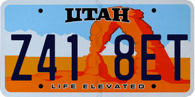UT license plate Z418ET