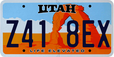 UT license plate Z418EX
