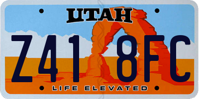 UT license plate Z418FC