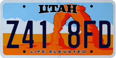 UT license plate Z418FD
