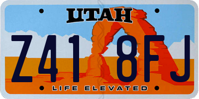 UT license plate Z418FJ
