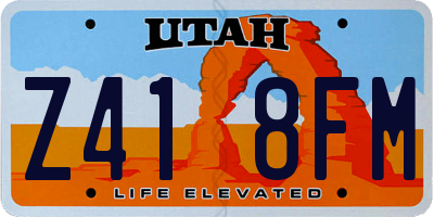 UT license plate Z418FM