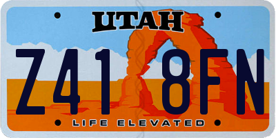 UT license plate Z418FN