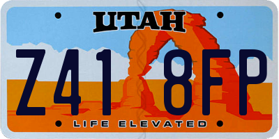 UT license plate Z418FP
