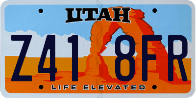 UT license plate Z418FR