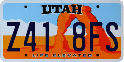 UT license plate Z418FS