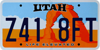 UT license plate Z418FT
