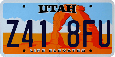UT license plate Z418FU