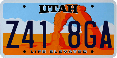 UT license plate Z418GA