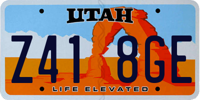 UT license plate Z418GE