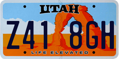 UT license plate Z418GH