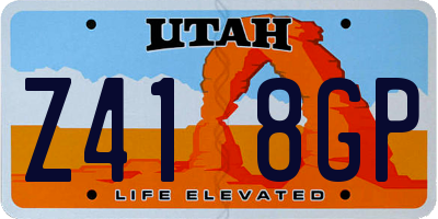 UT license plate Z418GP