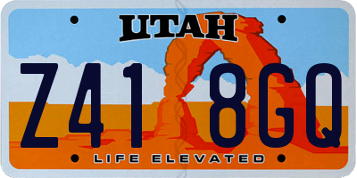 UT license plate Z418GQ