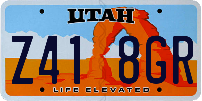 UT license plate Z418GR
