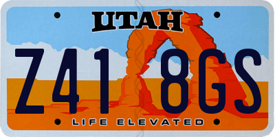 UT license plate Z418GS