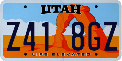 UT license plate Z418GZ
