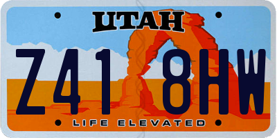 UT license plate Z418HW
