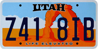 UT license plate Z418IB