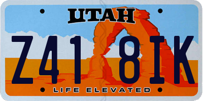 UT license plate Z418IK
