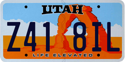 UT license plate Z418IL