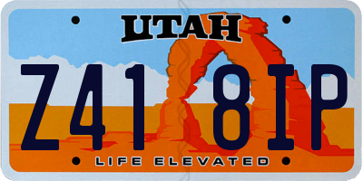 UT license plate Z418IP