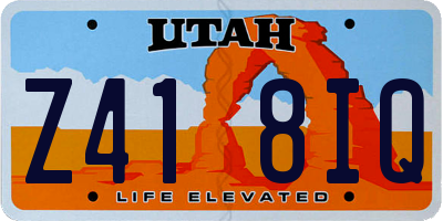 UT license plate Z418IQ