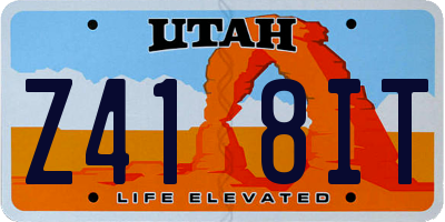 UT license plate Z418IT