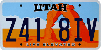 UT license plate Z418IV