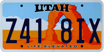 UT license plate Z418IX