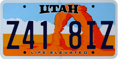 UT license plate Z418IZ