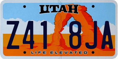 UT license plate Z418JA