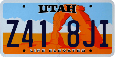 UT license plate Z418JI