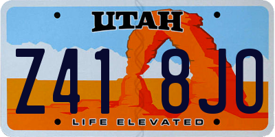 UT license plate Z418JO