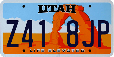 UT license plate Z418JP