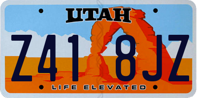 UT license plate Z418JZ