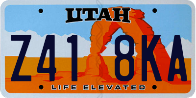 UT license plate Z418KA