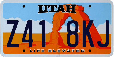 UT license plate Z418KJ